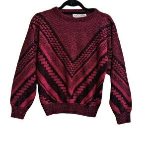 Vintage Kate Collins Abstract Novelty Retro Geometric Sweater USA